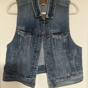 American Eagle Outfitters Blue Denim Vest